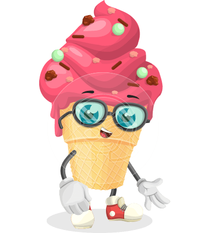 Cute Ice Cream Cone Cartoon Vector Character AKA Frosty the Cute Creamsicle
